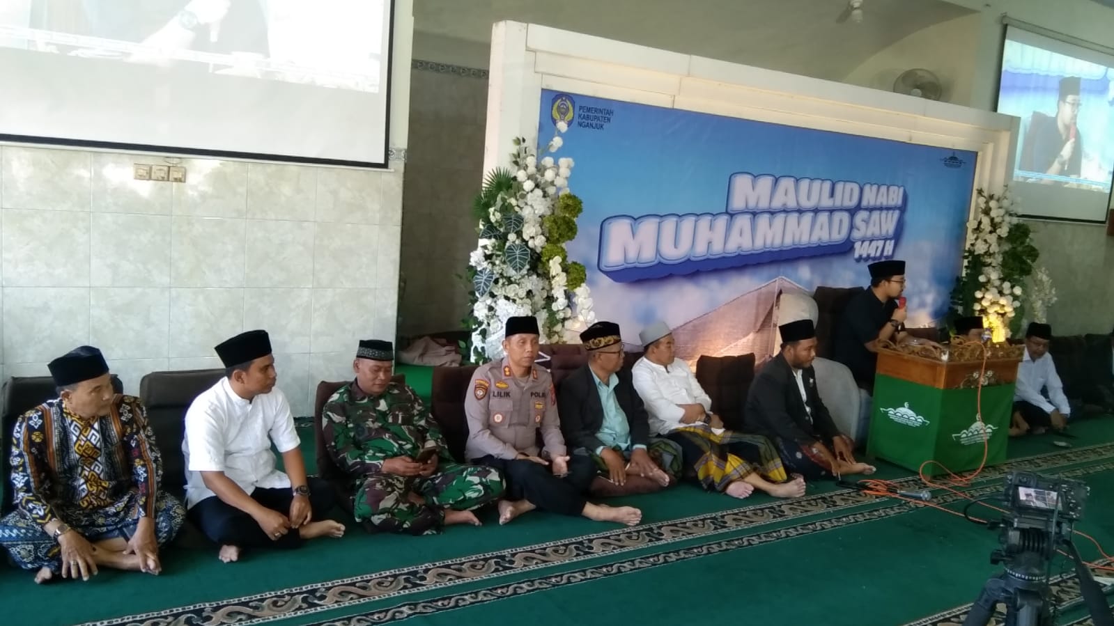 Kapolsek Warujayeng Hadiri Peringatan Maulid Nabi Muhammad SAW 1447 H di Masjid Besar Nurul Huda Tanjunganom