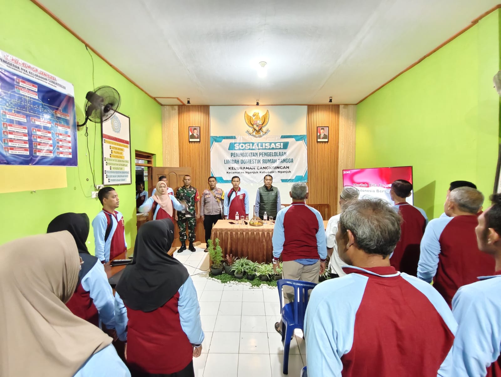Bhabinkamtibmas Cangkringan Hadiri Sosialisasi Peningkatan Pengelolaan Limbah Domestik Rumah Tangga