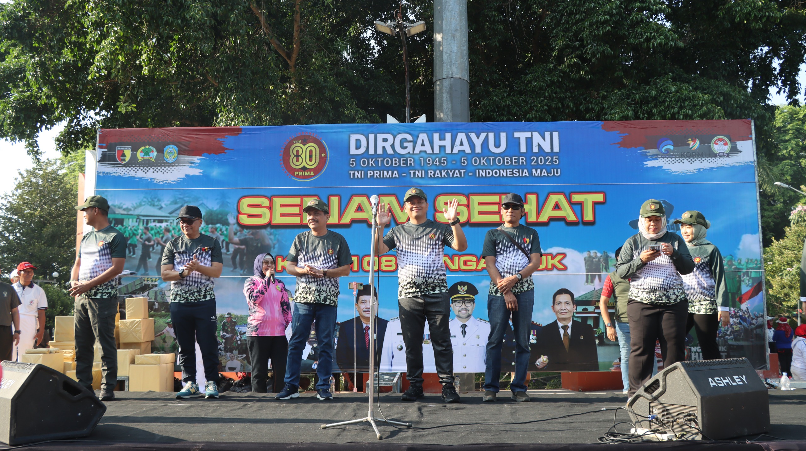 Kapolres Nganjuk Hadiri Bakti Sosial dan Olahraga Bersama Peringati HUT TNI ke-80