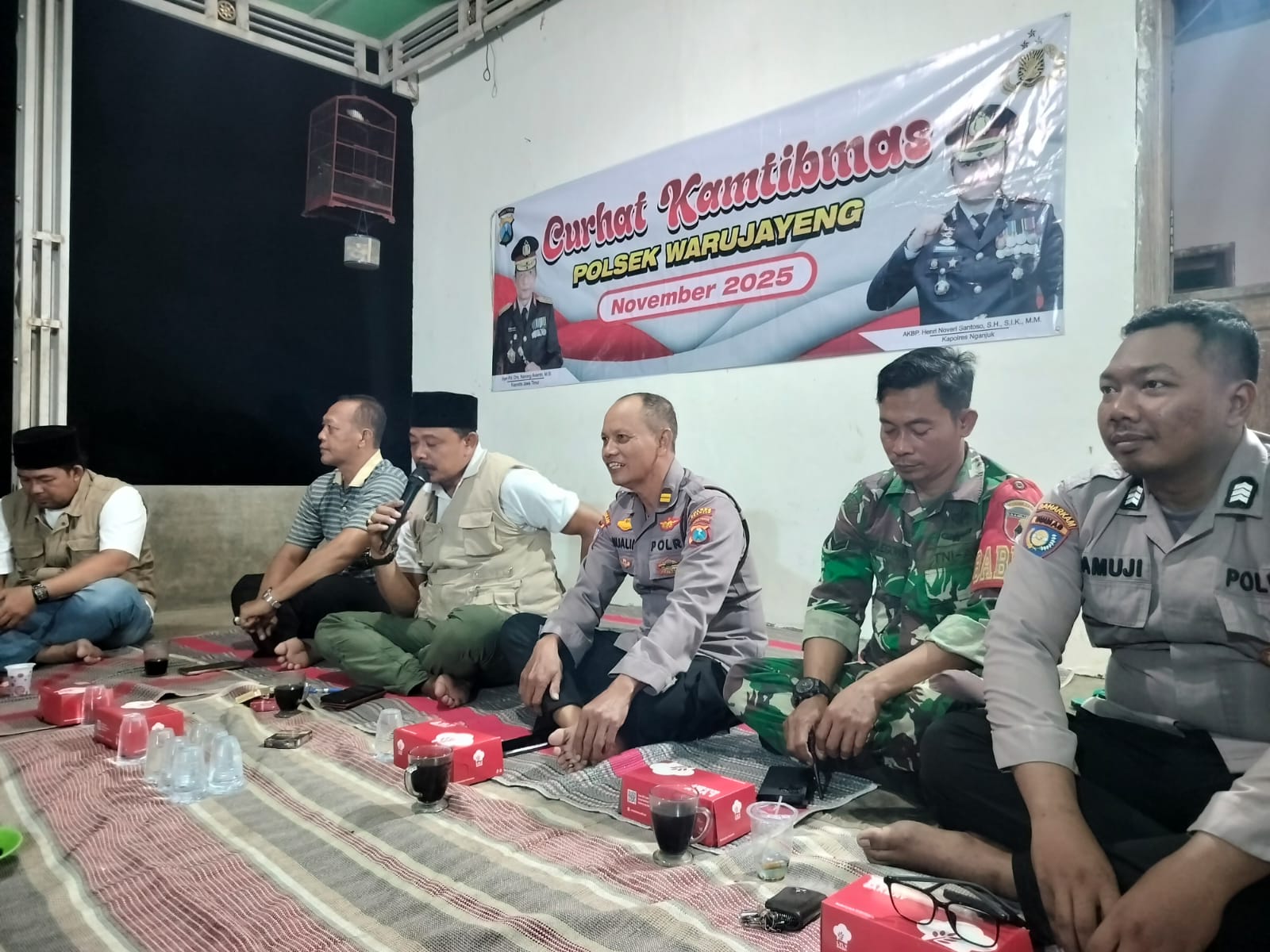 Tampung Informasi Masyarakat, Polsek Warujayeng Gelar Curhat Kamtibmas di Malangsari
