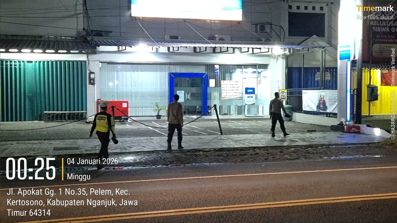 Polsek Kertosono Gelar Patroli Perbankan untuk Cegah Tindak Kejahatan di ATM