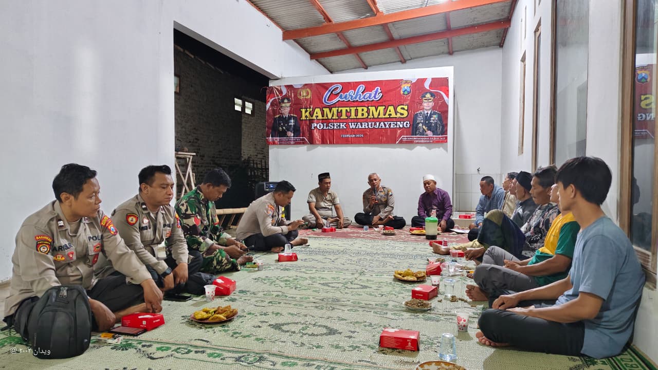 Kuatkan Sinergitas, Polsek Warujayeng Gelar Curhat Kamtibmas Bersama Warga Desa Kedungrejo