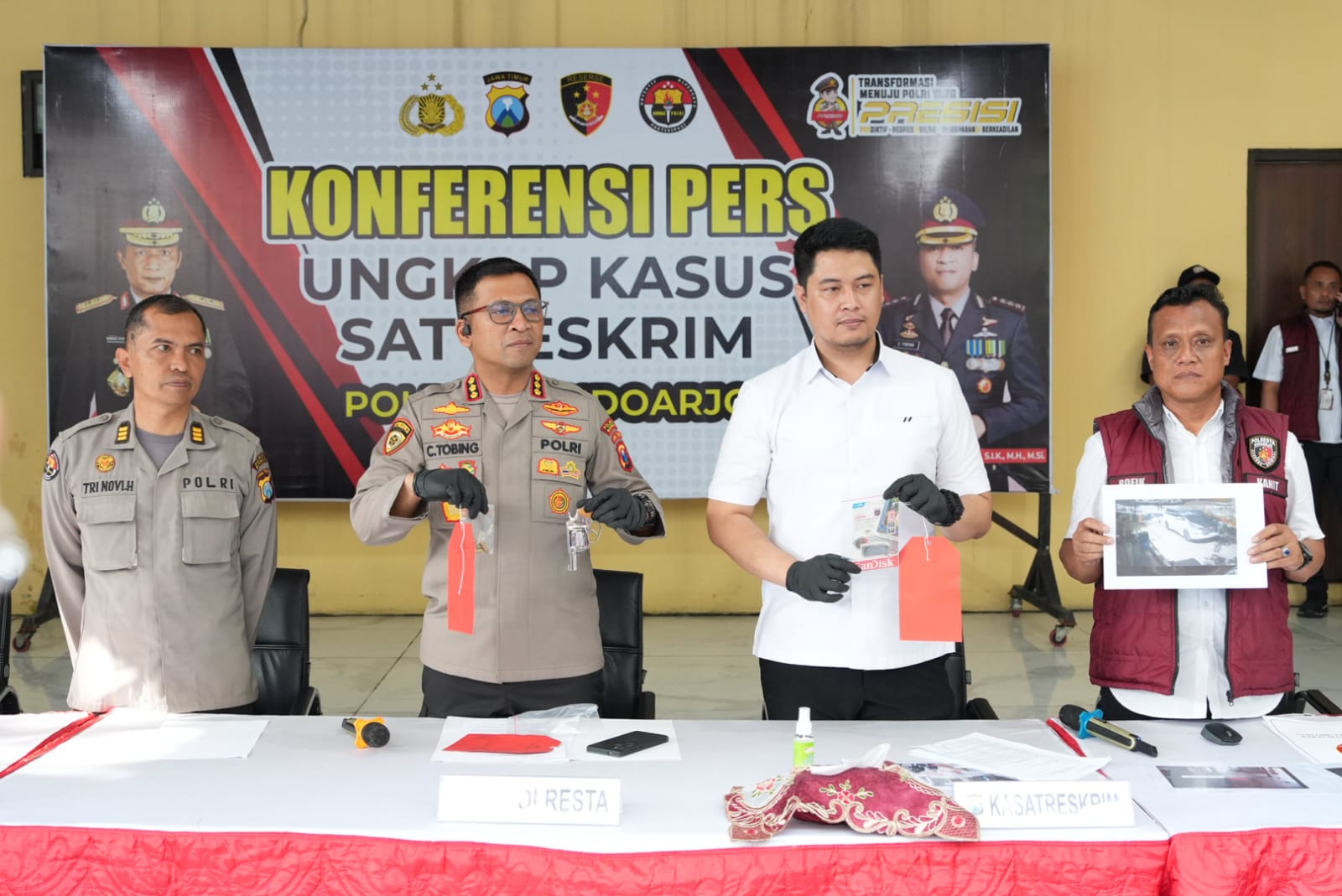 Polresta Sidoarjo Amankan Komplotan Pencurian Brankas Lintas Provinsi