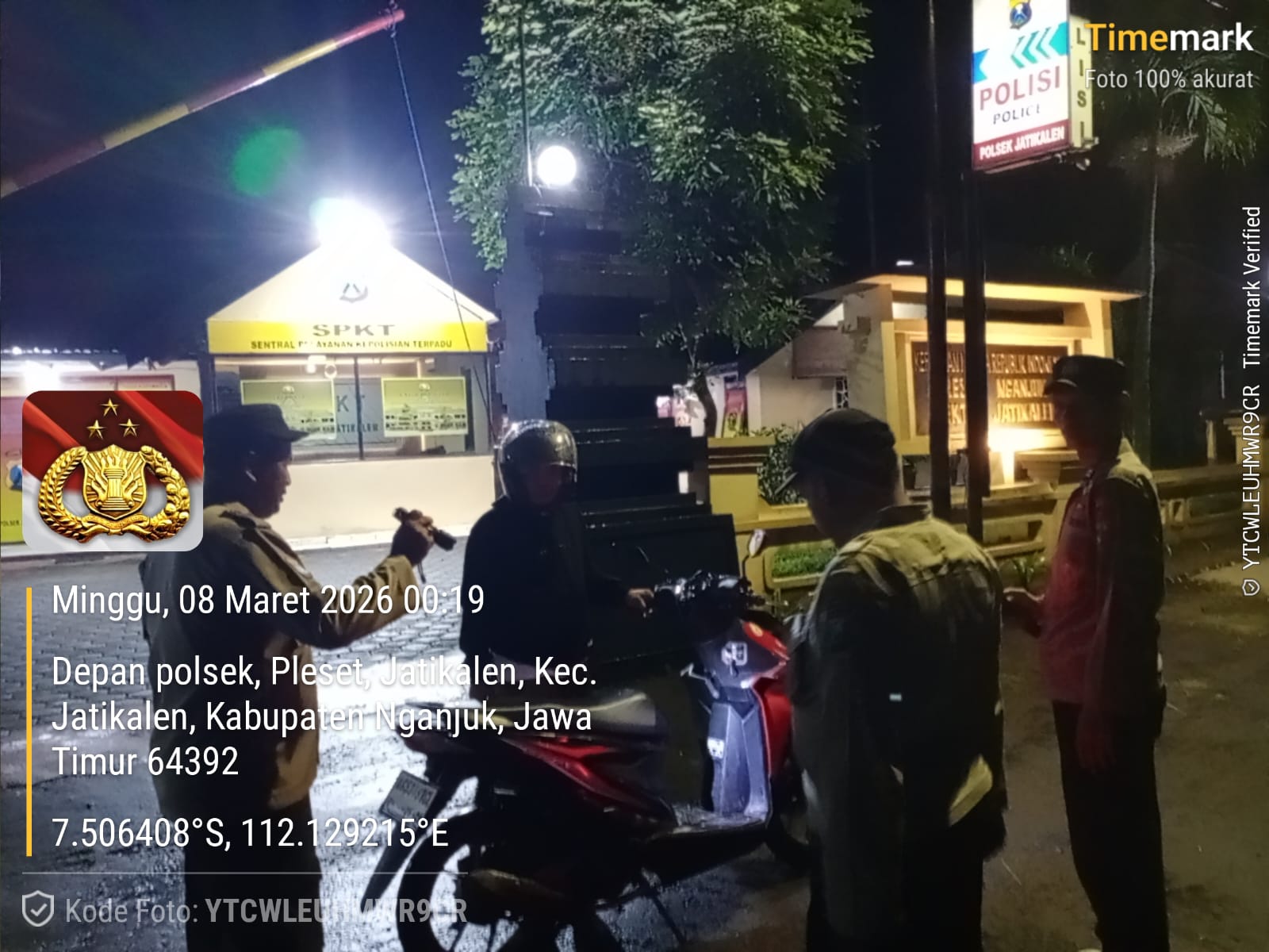 Antisipasi Cegah Gesekan Antar Perguruan Silat, Polsek Jatikalen Laksanakan Operasi Sreg di depan mapolsek Sajam, handak di Bulan Ramadhan