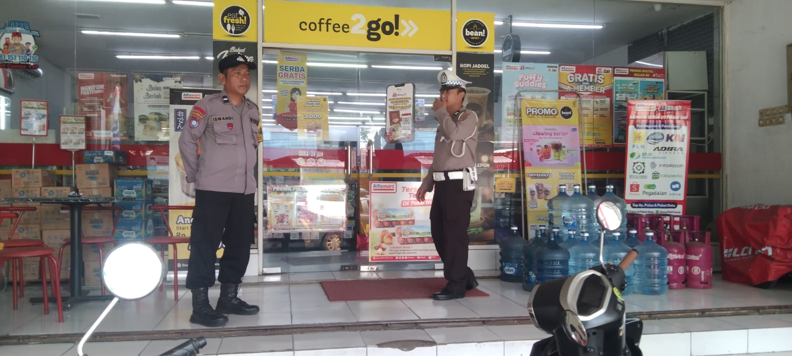 Polsek Kertosono Gelar Patroli Pertokoan untuk Cegah Curanmor di Toko Swalayan