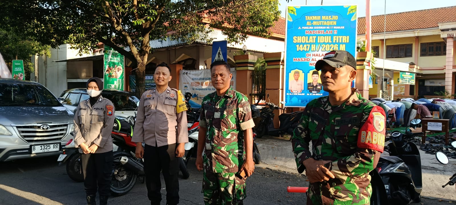 Polsek Nganjuk Kota Amankan Sholat Idul Fitri Warga Muhammadiyah, Jaga Kondusifitas dan Toleransi