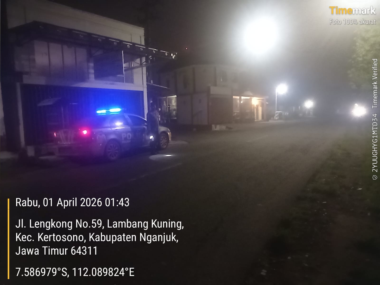 Patroli Blue Light Polsek Kertosono Menjaga Keamanan Saat Dini Hari