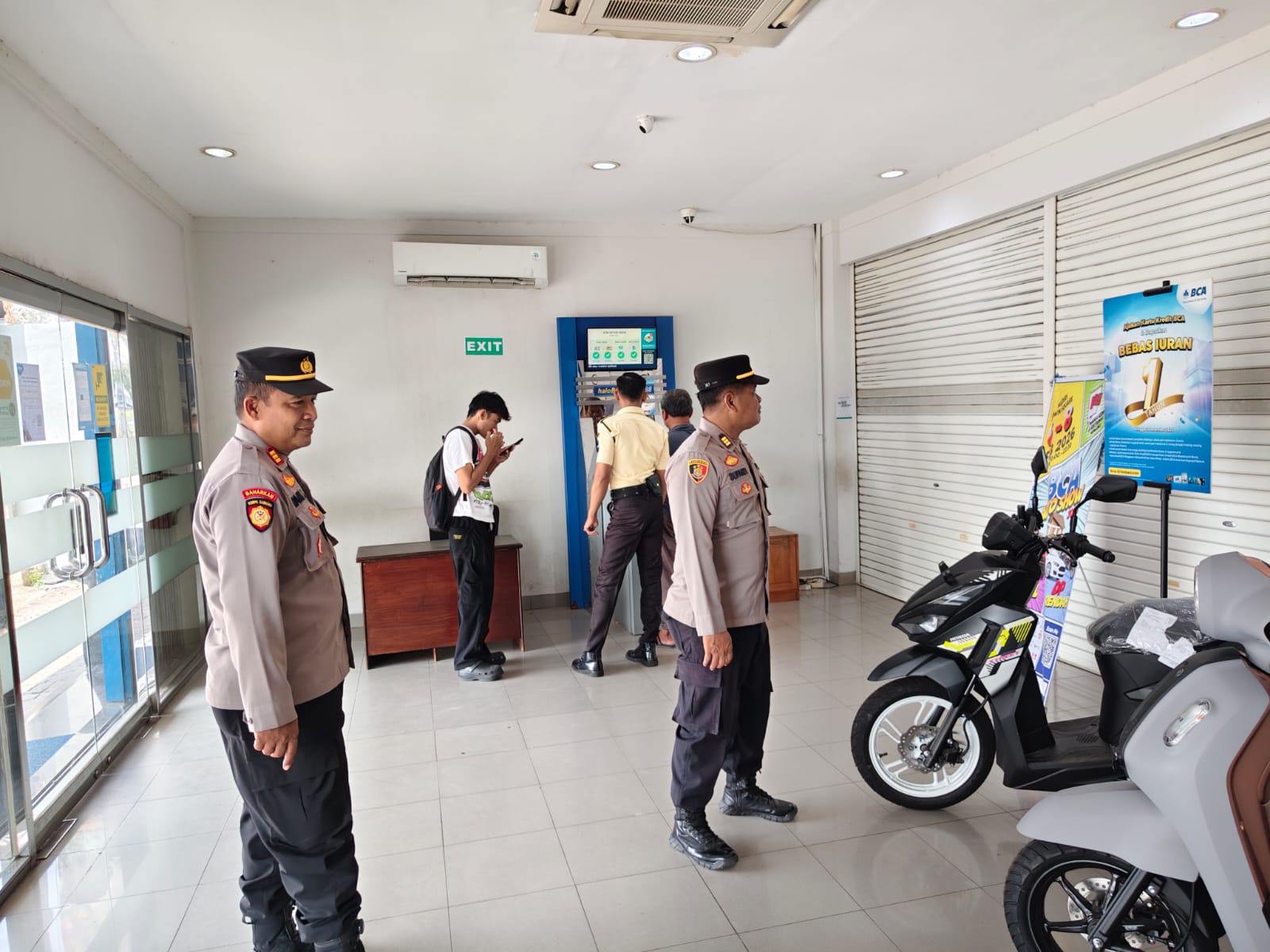 Antisipasi Aksi 3C, Polsek Nganjuk Kota Patroli Objek Vital Sasar Perbankan di Jl. A. Yani