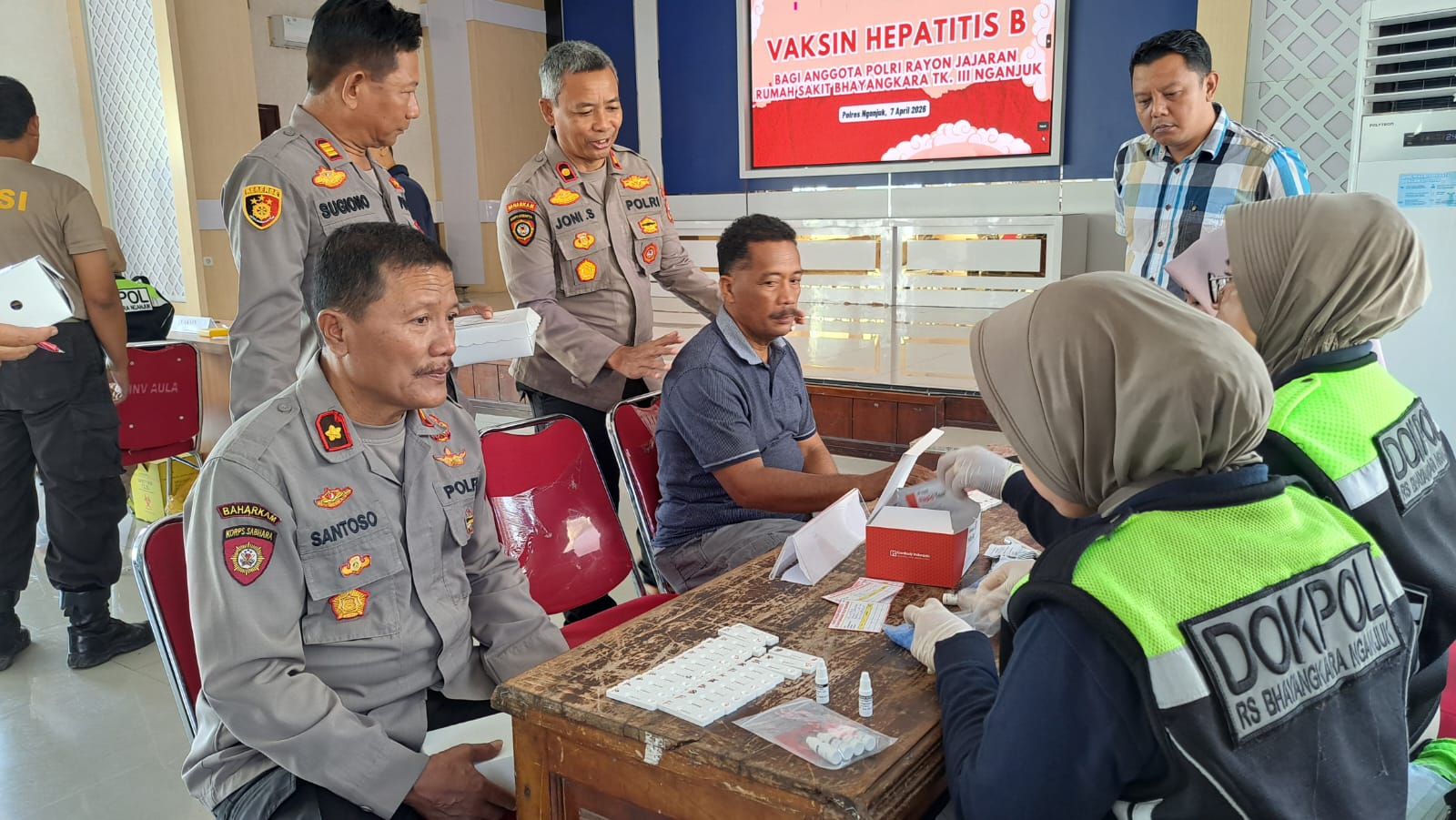 Langkah Preventif Polres Nganjuk, 189 Personel Jalani Vaksin Hepatitis B Tahap Pertama