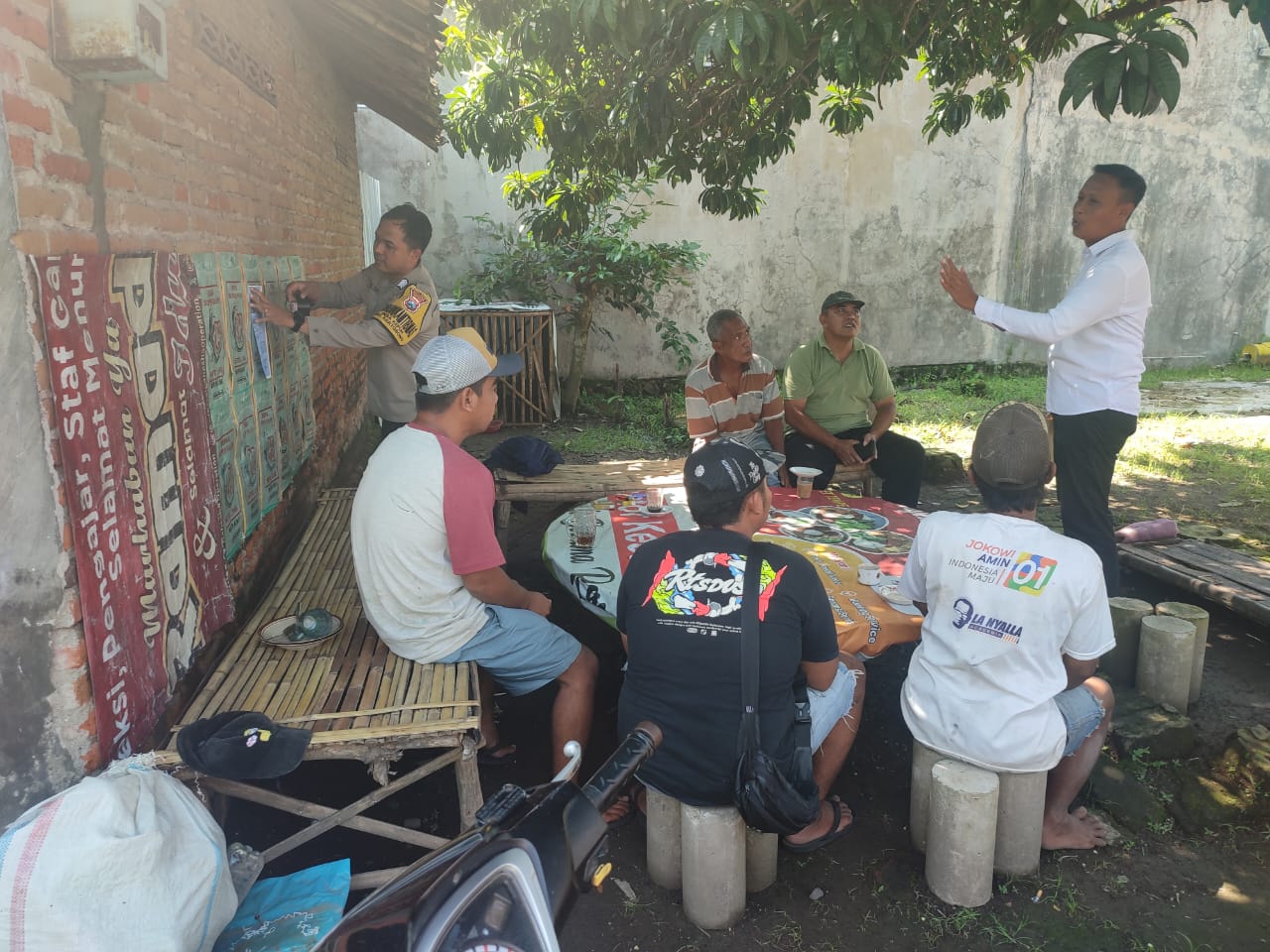 Cegah Judi Online, Polsek Kertosono Berikan Himbauan Kamtibmas kepada Warga