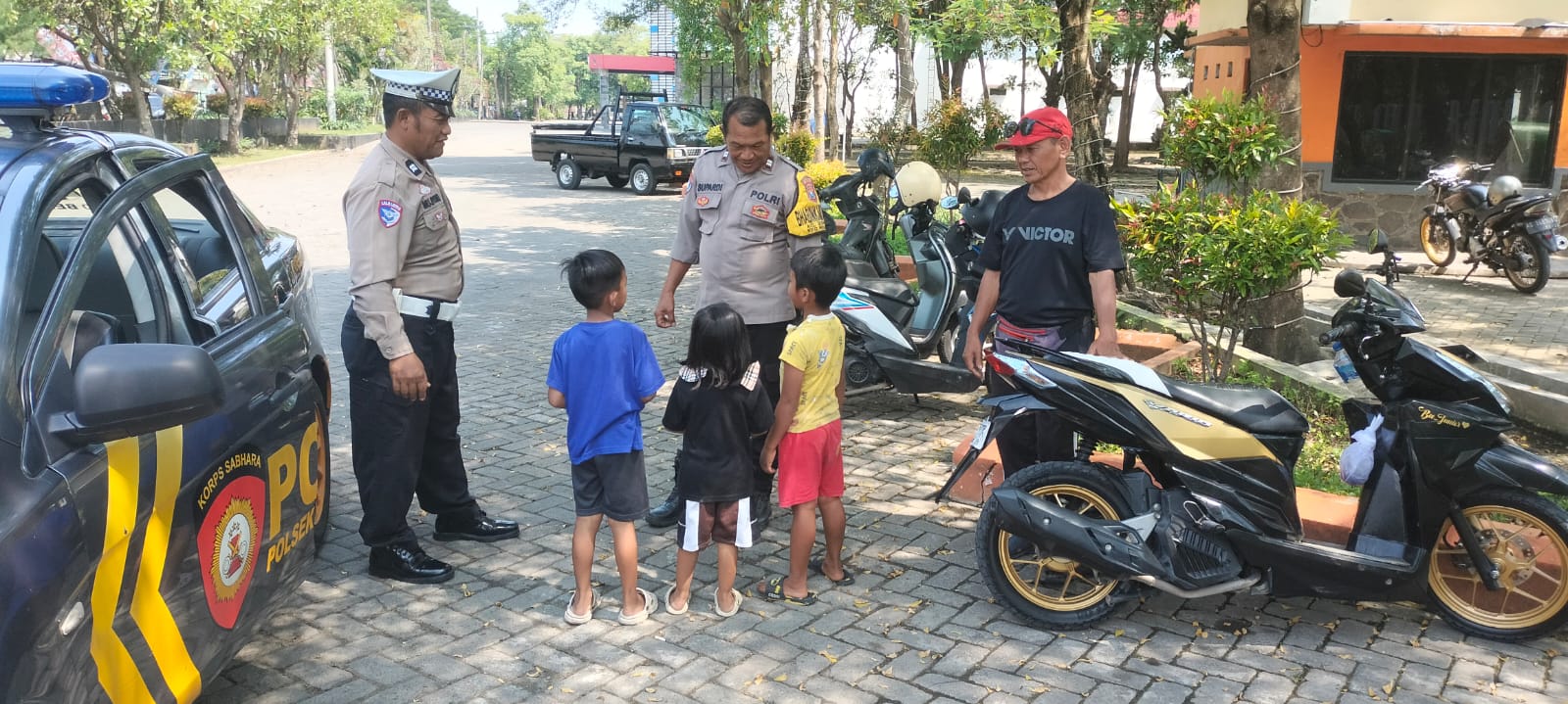 Himbauan Waspada Curanmor, Polsek Nganjuk Kota Sasar Objek Wisata