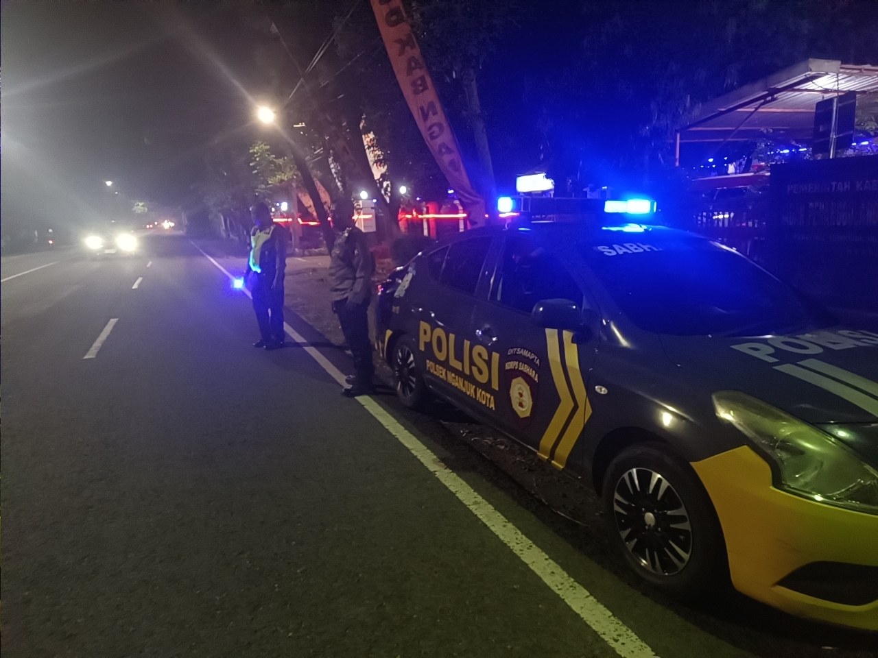 Kapolsek Nganjuk Kota Pimpin Patroli SREG, Antisipasi Balap Liar dan Kejahatan Jalanan