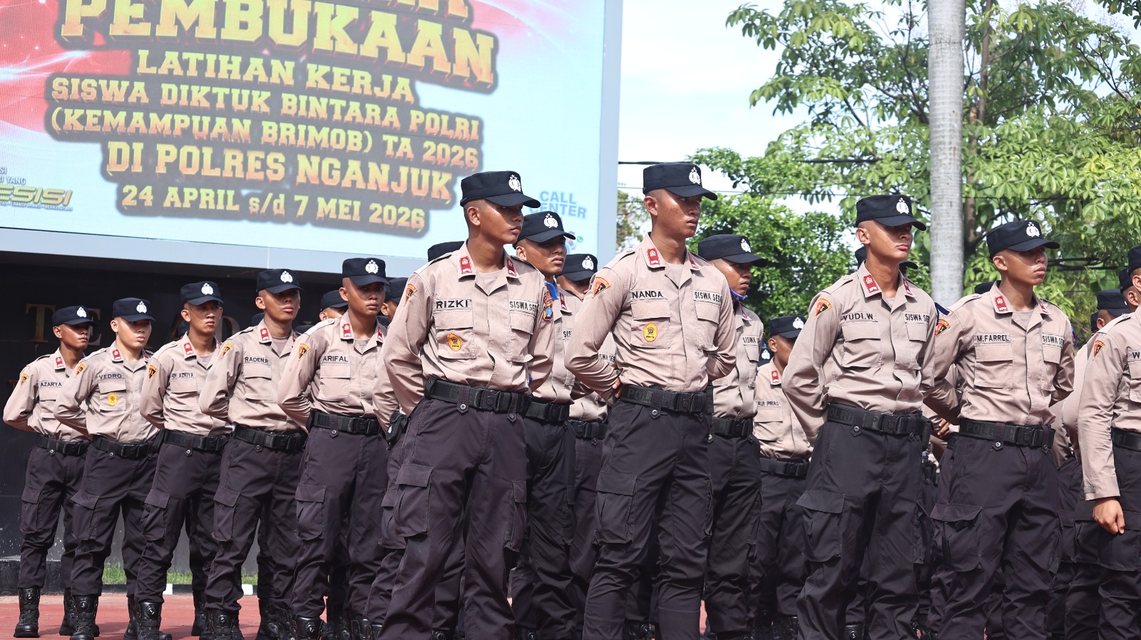 Polres Nganjuk Resmi Buka Latja Siswa Bintara Brimob, Kapolres Tekankan Disiplin dan Humanisme