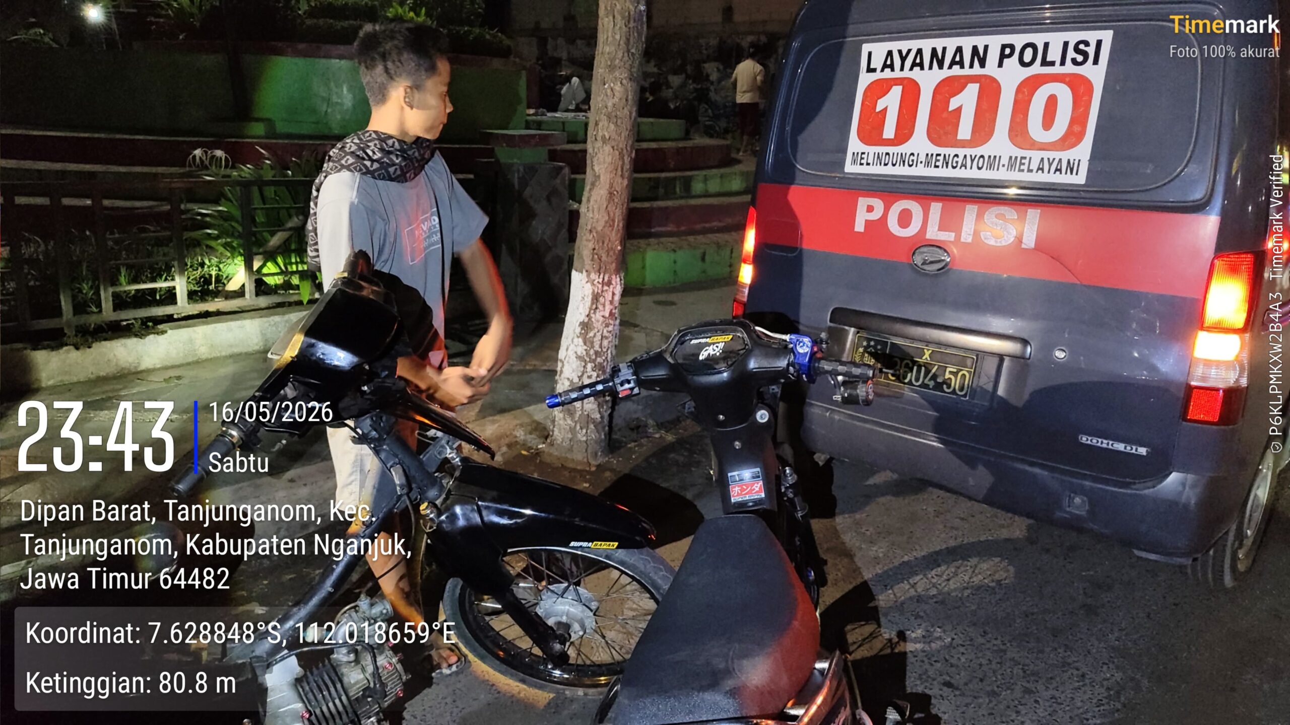 Polsek Warujayeng Kandangkan Sejumlah Motor Terlihat Balap Liar di Jalan A. Yani Tanjunganom