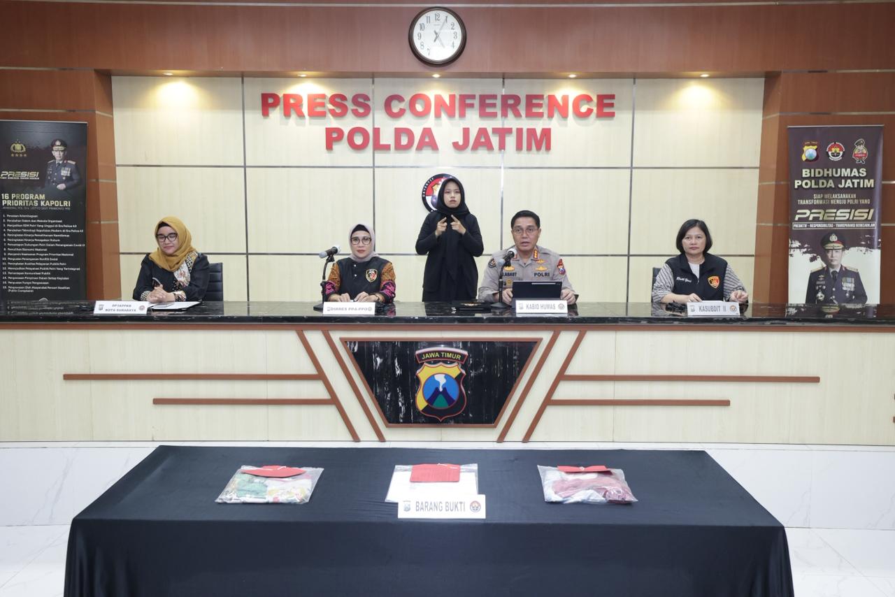 Polda Jatim Amankan Tersangka Kasus Kekerasan Seksual Dua Anak Dibawah Umur