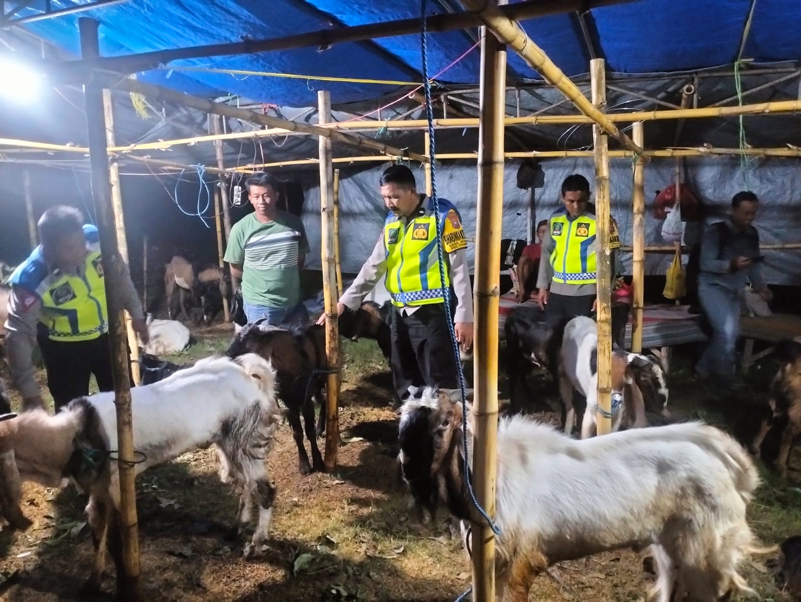 Jelang Idul Adha 1447 H, Patroli Polsek Warujayeng Sambangi Penjual Hewan Kurban di Tanjunganom