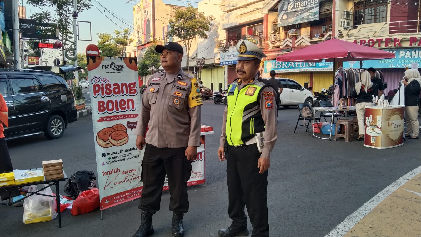 Polsek Nganjuk Kota Patroli Jalan Kaki Saat Car Free Day, Imbau Warga Waspada Curanmor
