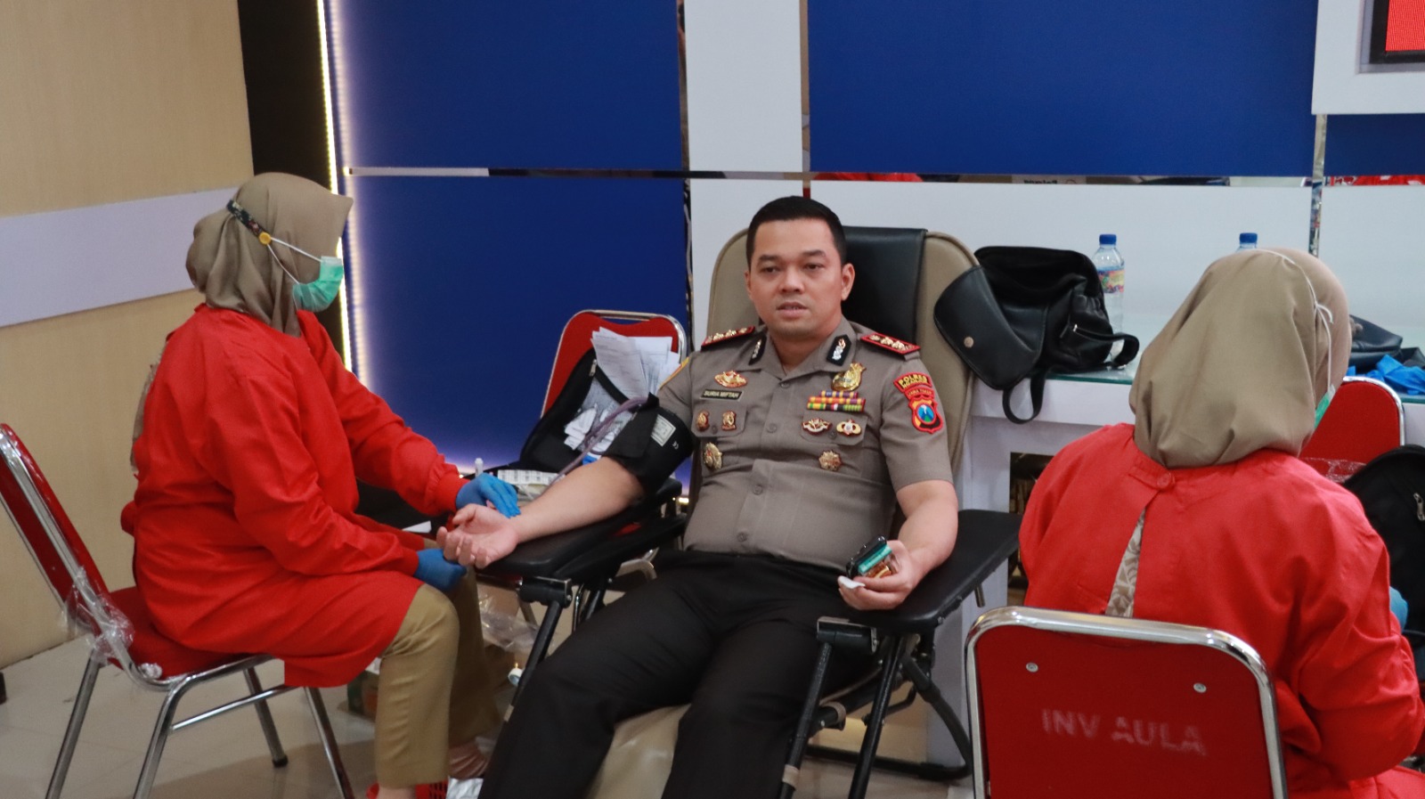 Sambut Hari Bhayangkara ke-80, Polres Nganjuk dan PMI Gelar Donor Darah, 150 Kantong Darah Terkumpul
