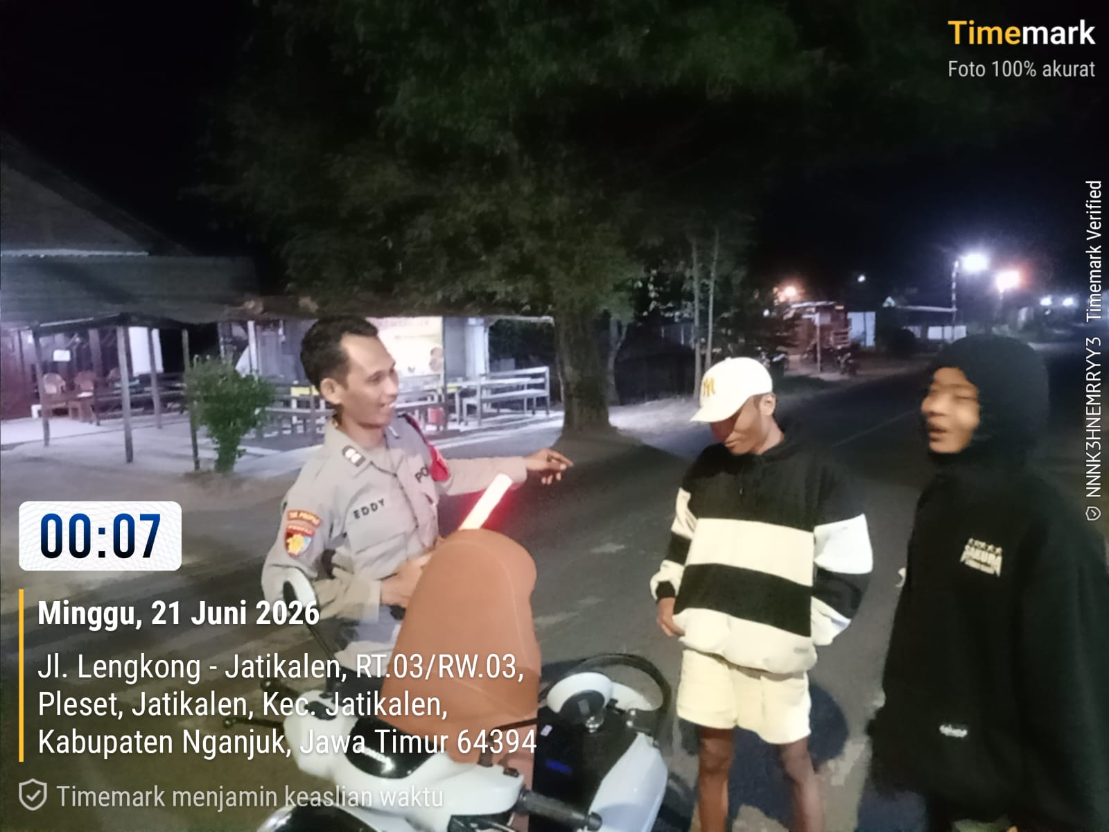 Antisipasi Cegah Gesekan Antar Perguruan Silat, Sajam, handak Polsek Jatikalen Laksanakan Operasi Sreg di depan mapolsek