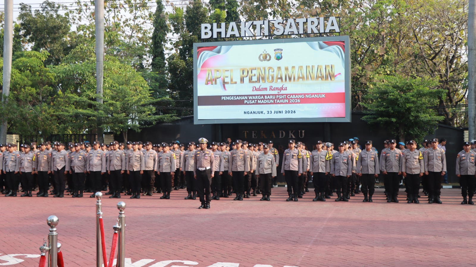 Apel Pengamanan, Polres Nganjuk Siap Kawal  Pengesahan Ribuan Warga Baru PSHT