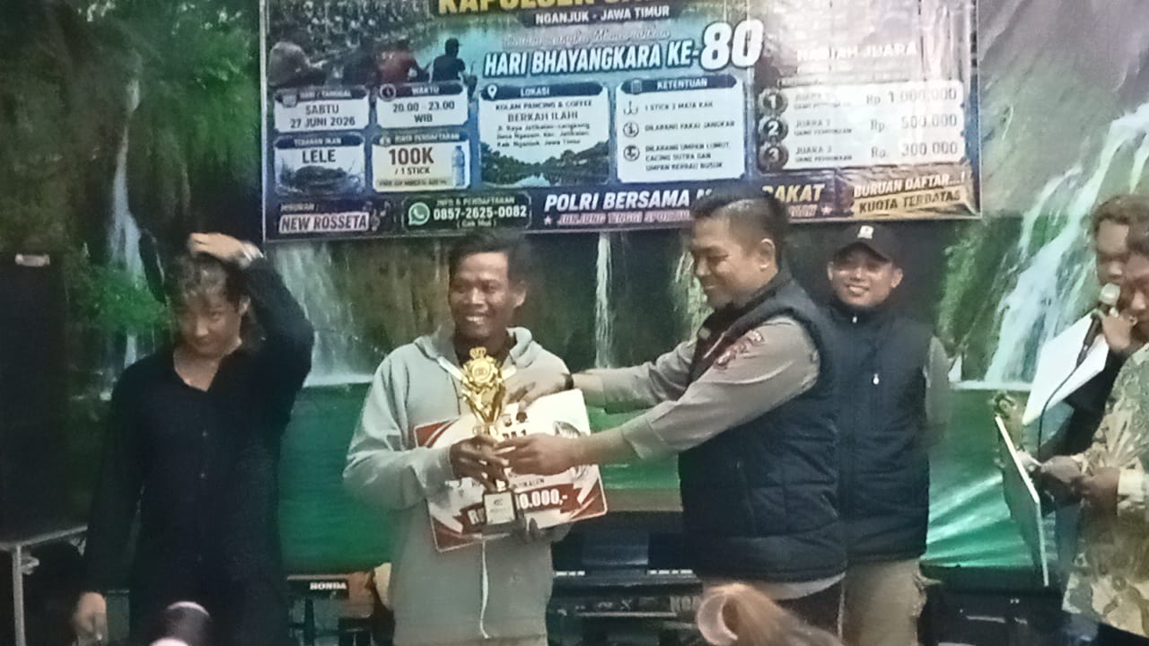 Sambut Hut Bhayangkara ke-80, Polsek Jatikalen Polres Nganjuk Gelar Lomba Mancing Kapolsek Cup