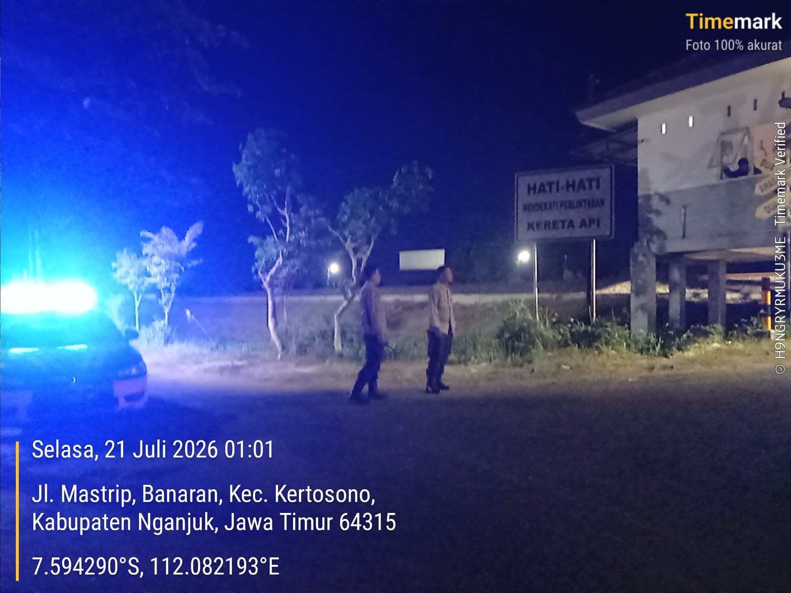 Cegah Tindak Kejahatan, Polsek Kertosono Intensifkan Patroli Stop, Riksa, dan Geledah