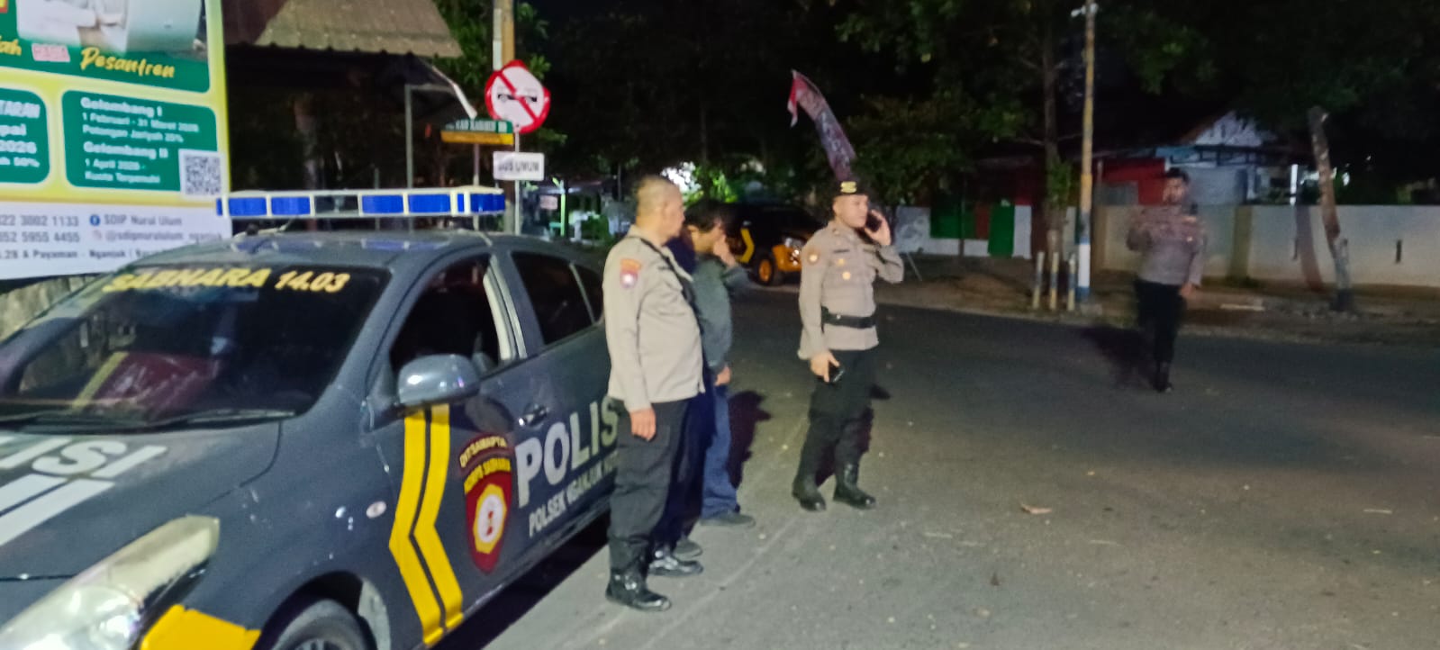 Patroli Harkamtibmas Polsek Nganjuk Kota, Cegah Gangguan Kamtibmas