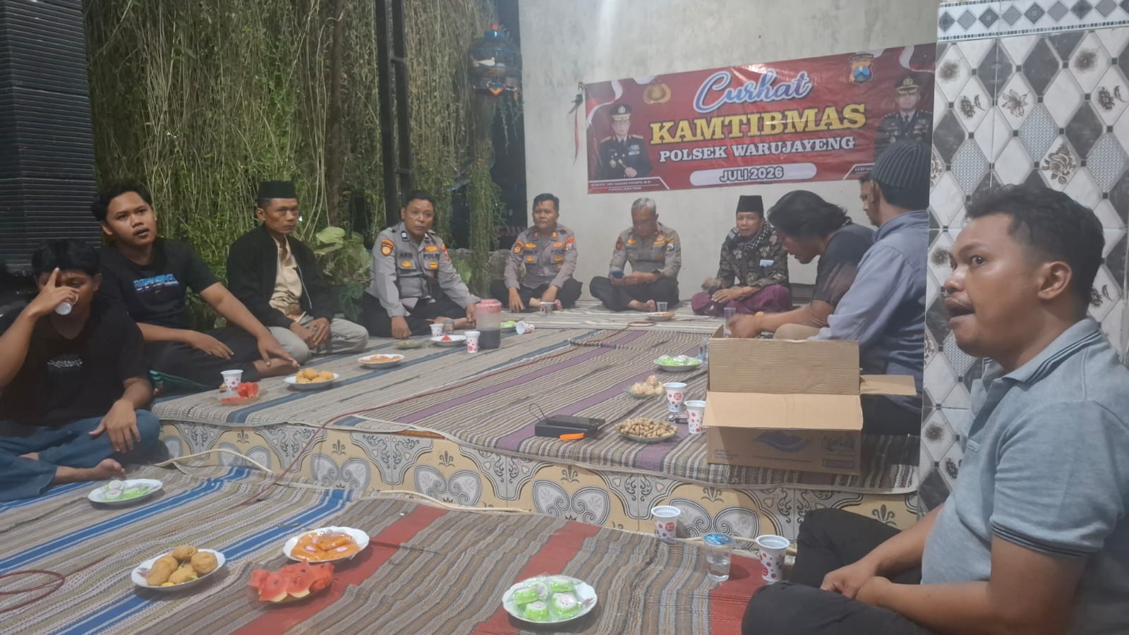Jalin Sinergitas, Polsek Warujayeng Gelar Curhat Kamtibmas Bersama Warga Sidoharjo