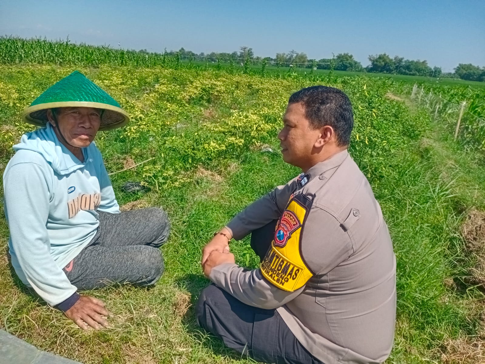Bhabinkamtibmas Desa Begendeng Intensif Pantau Pertumbuhan Jagung dan Cabe Warga untuk Dukung Ketahanan Pangan