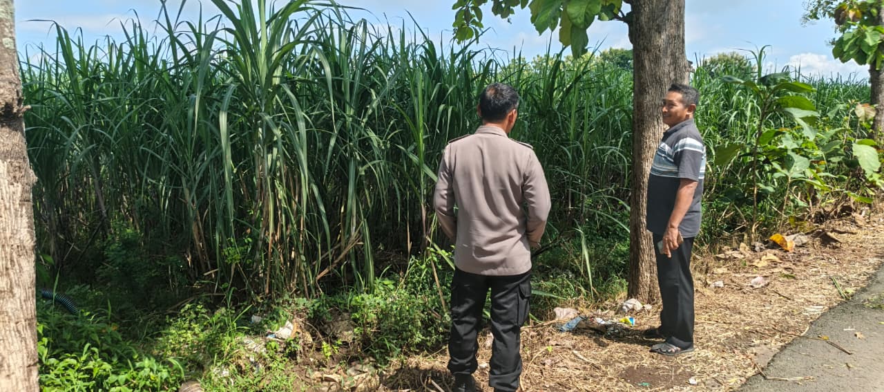 Bhabinkamtibmas Desa Tiripan Pantau Irigasi dan Sampaikan Imbauan Kamtibmas kepada Petani