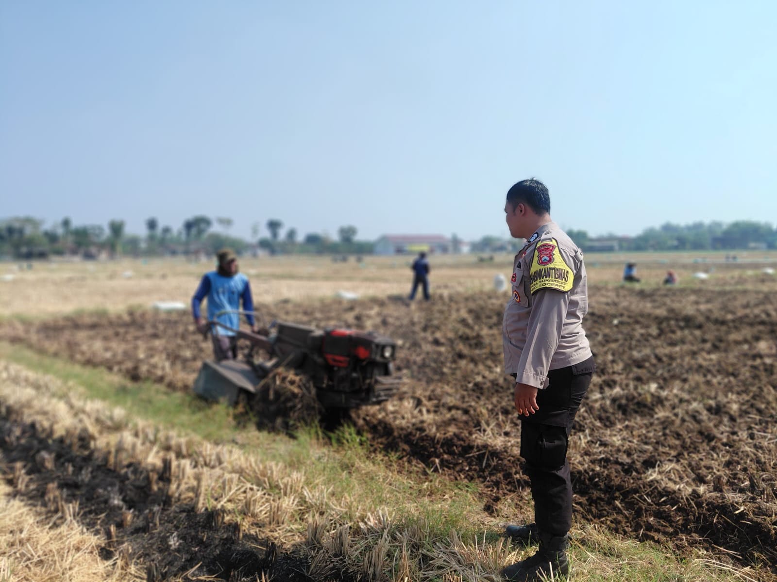 Bhabinkamtibmas Desa Sukorejo Pantau Jagung Muda dan Ketersediaan Air