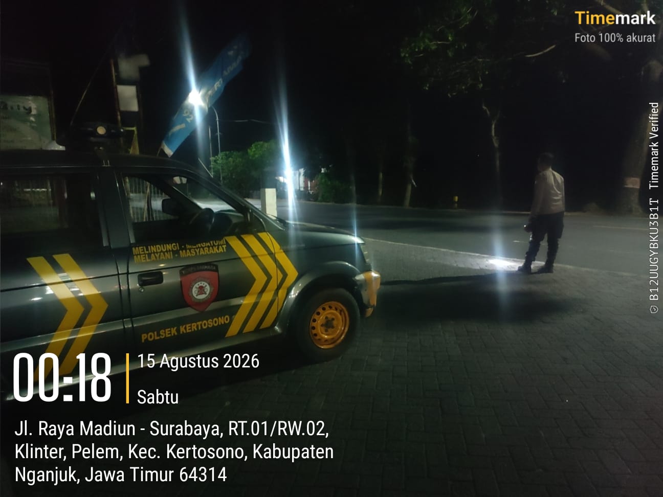 Antisipasi Balap Liar, Polsek Kertosono Gelar Patroli Blue Light di Areal SPBU Klinter