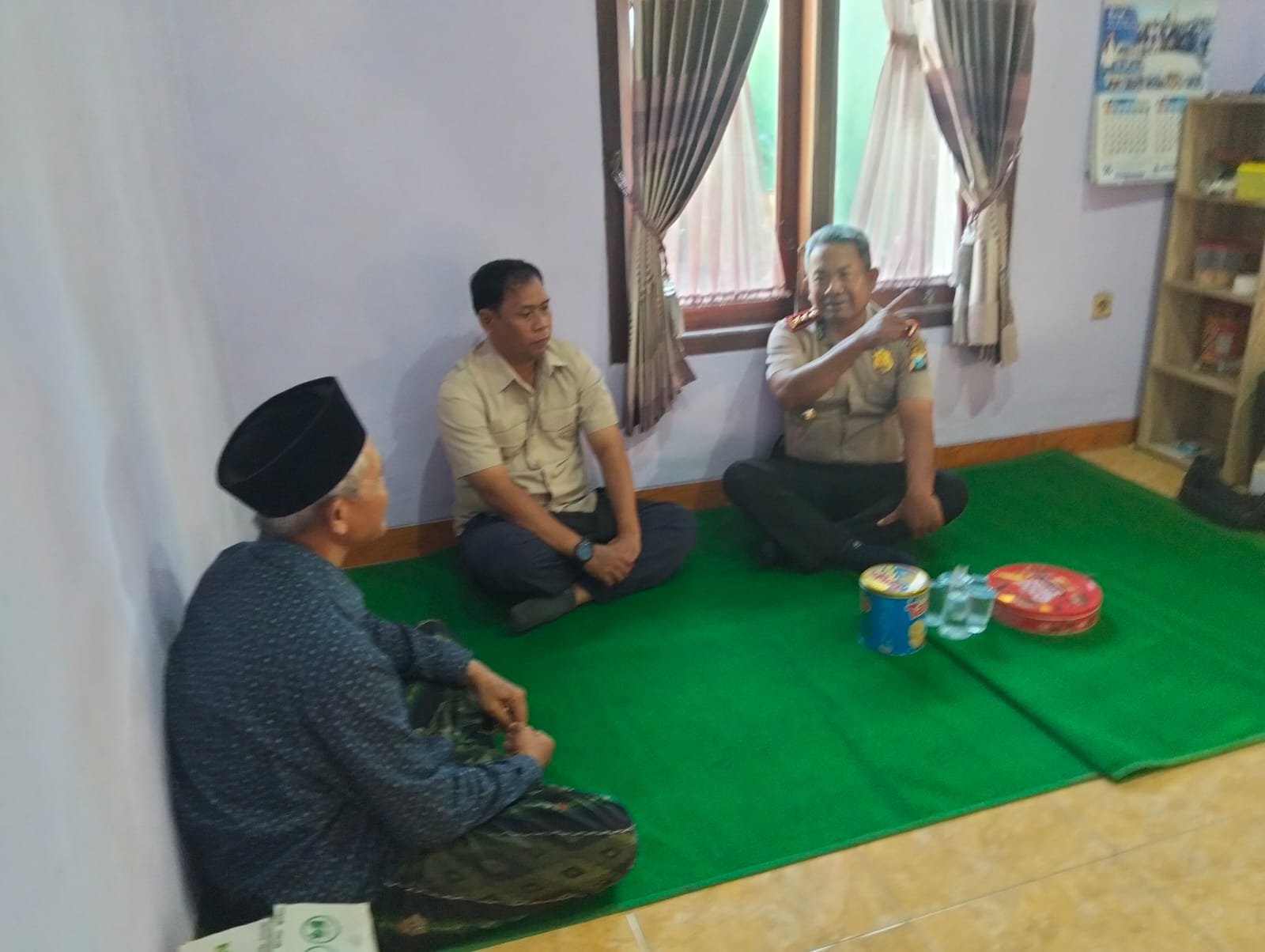 Kapolsek Nganjuk Kota Koordinasi dengan Ketua MWC NU, Bahas Persiapan Muktamar NU di Jombang