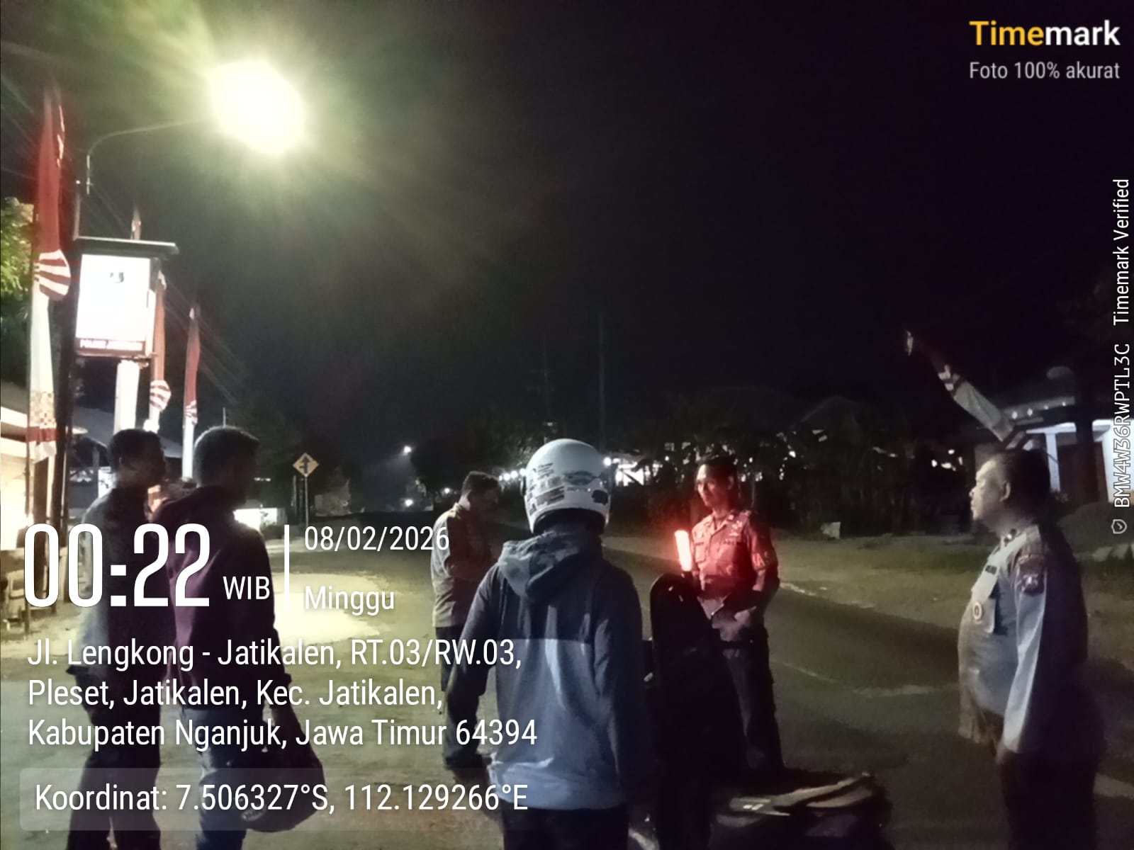 Antisipasi Cegah Gesekan Antar Perguruan Silat, Sajam, handak Polsek Jatikalen Laksanakan Operasi Sreg di depan mapolsek