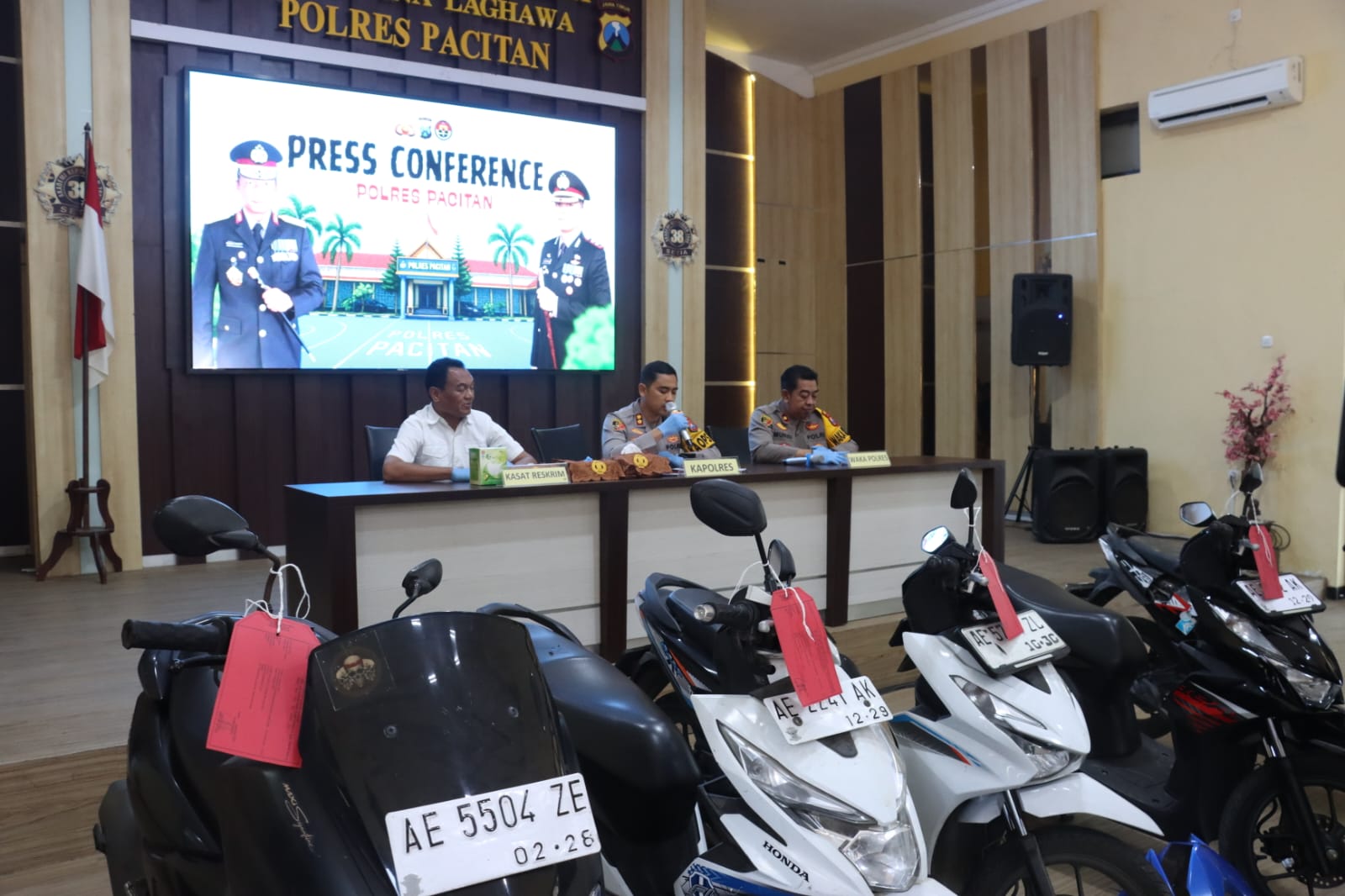 Polres Pacitan Amankan Montir Tersangka Curanmor di Tiga Lokasi