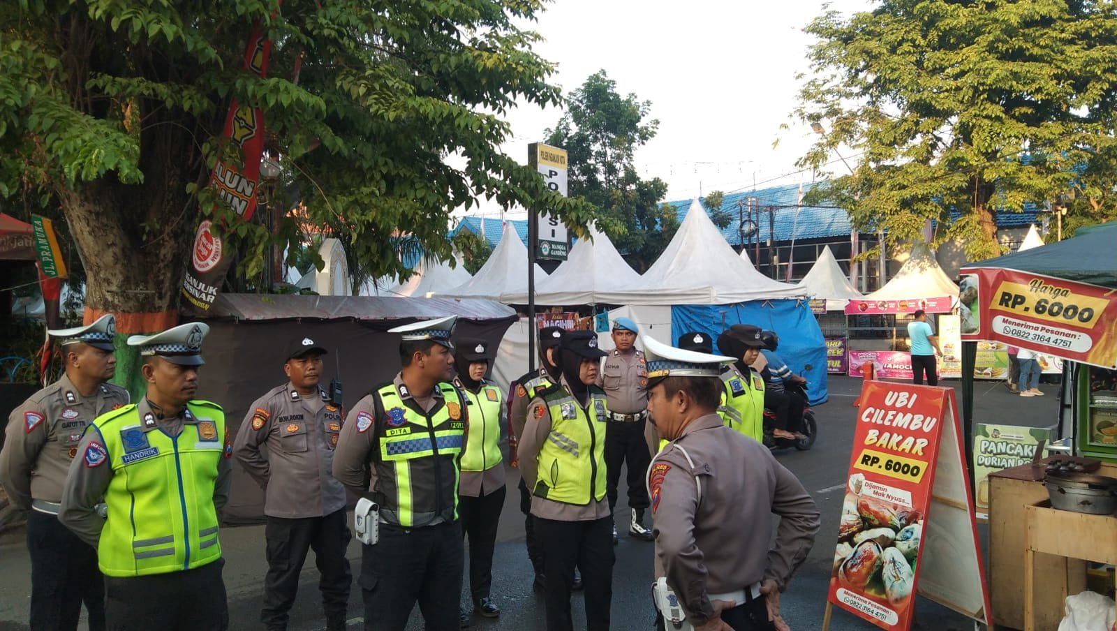Polsek Nganjuk Kota Hadir di Car Free Day, Gelar Patroli Jalan Kaki dan Sapa Masyarakat
