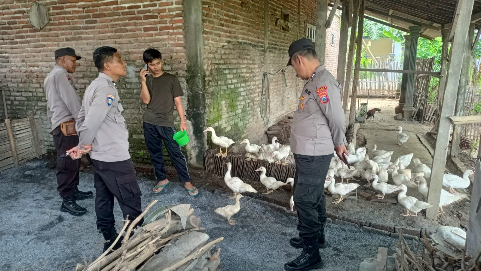 SAMPAI KE KANDANG, BHABINKAMTIBMAS MAGUAN DORONG PETERNAK TERUS KEMBANGKAN USAHA DUKUNG KETAHANAN PANGAN