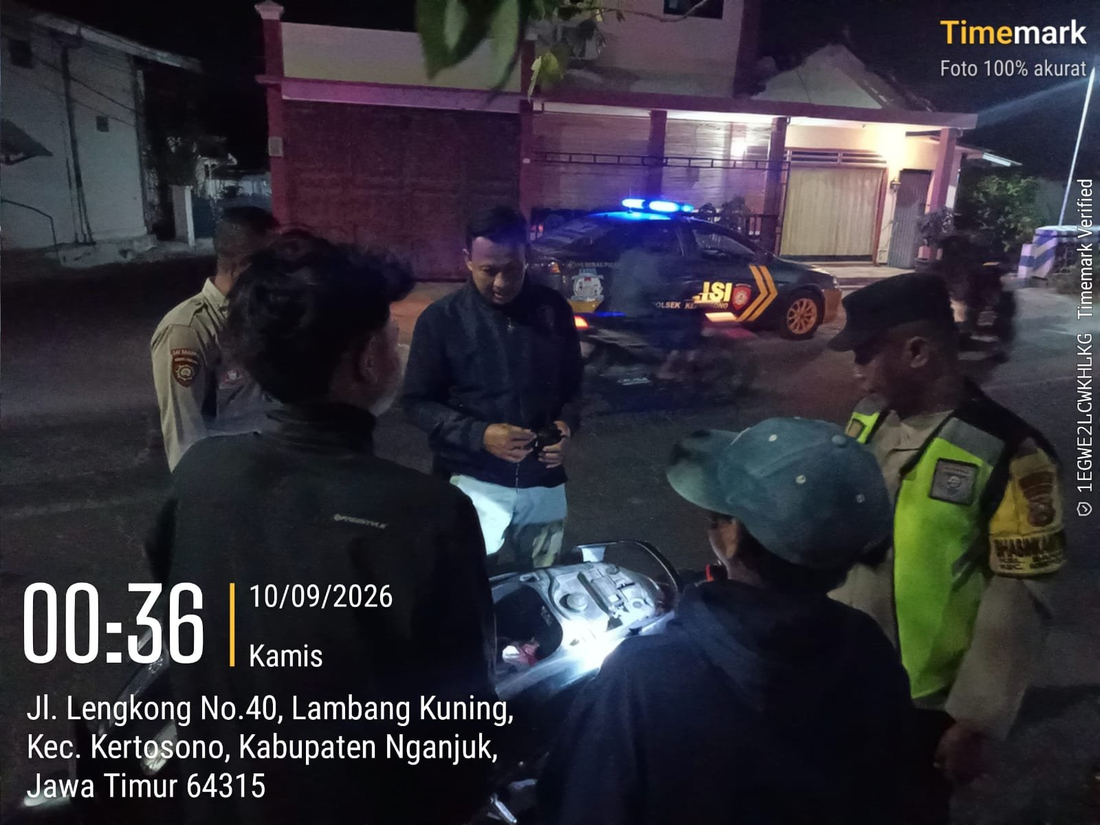 Cegah Tindak Kejahatan, Polsek Kertosono Intensifkan Patroli Stop, Riksa, dan Geledah