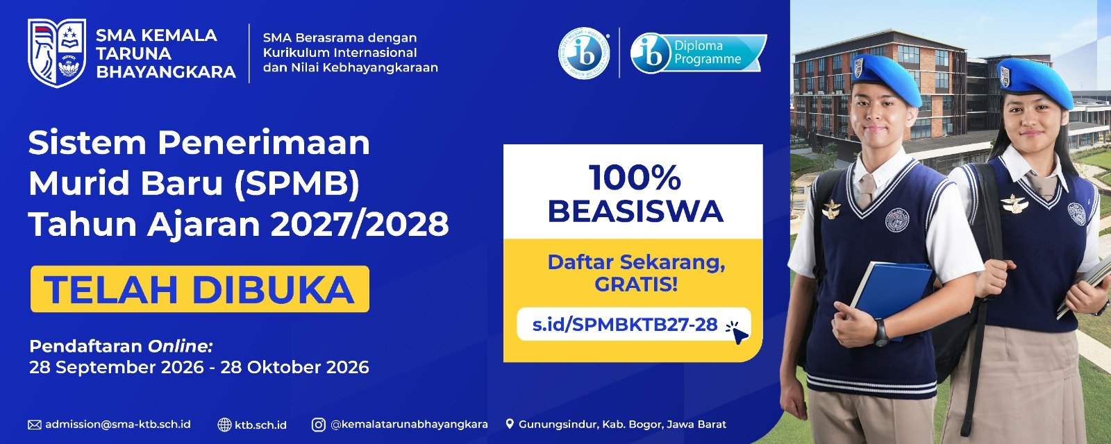 SPMB SMA Kemala Taruna Bhayangkara Tahun Ajaran 2027/2028 Segera Dibuka, 100 Persen Beasiswa