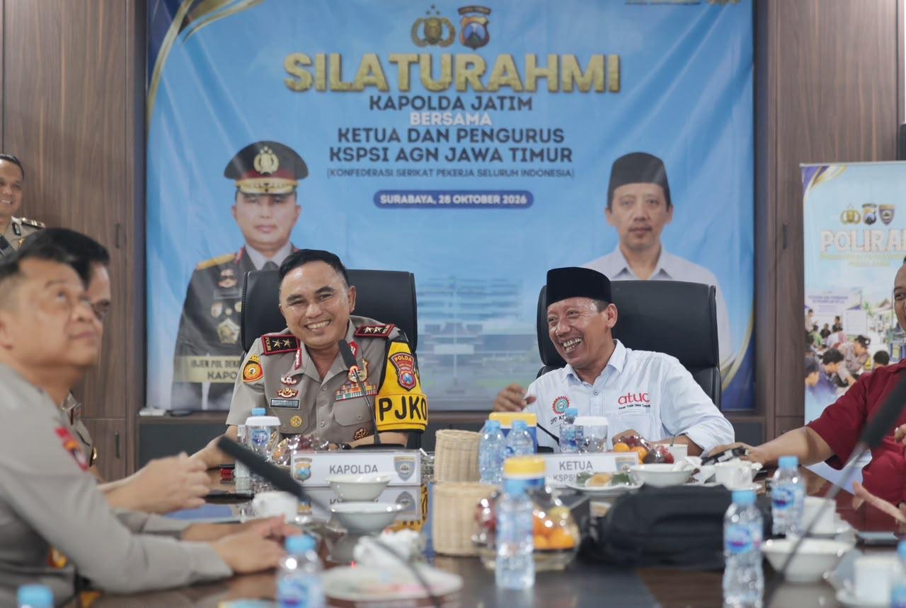 Perkuat Sinergi, Kapolda Jatim Gelar Silaturahmi dengan DPD KSPSI AGN Jawa Timur