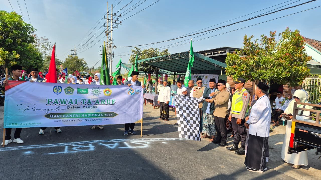 Cegah Gangguan Kamtibmas, Polsek Kertosono Amankan Pawai Ta’aruf Sambut Hari Santri Nasional 2026