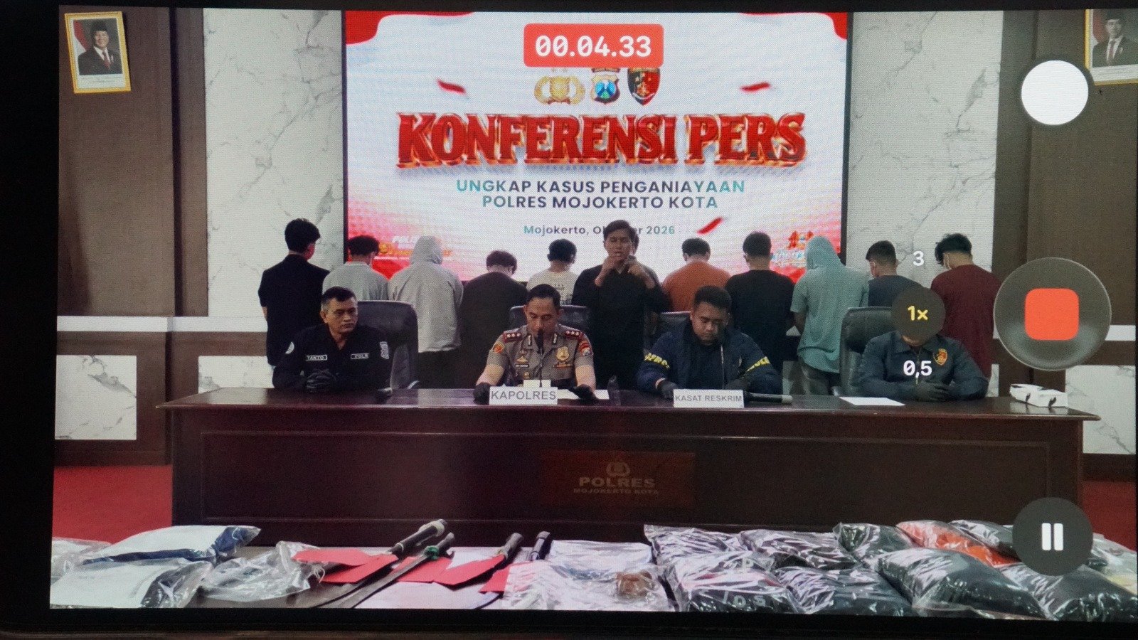 Polres Mojokerto Kota Amankan 21 Pemuda Diduga Serang Angkringan di Magersari