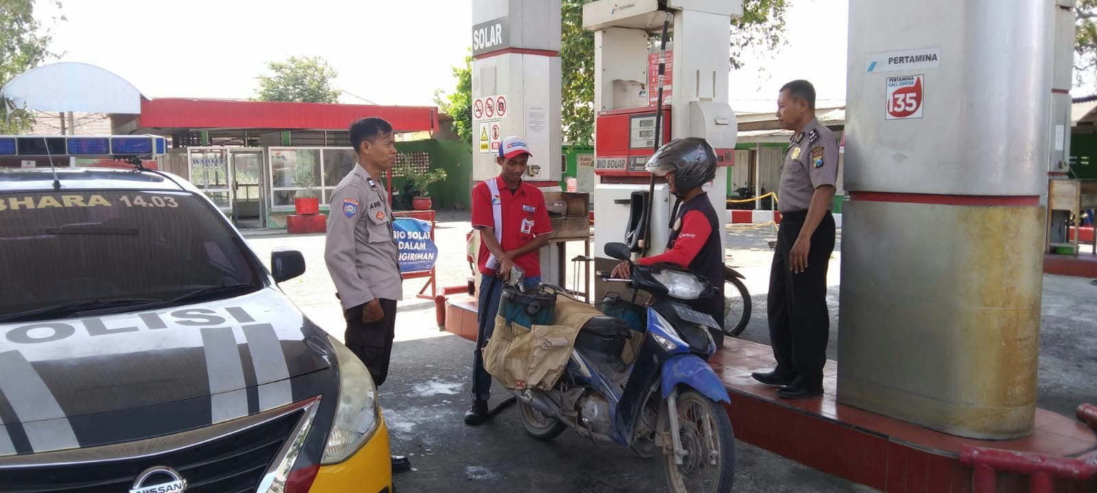 Polsek Nganjuk Kota Patroli SPBU, Pastikan Stok dan Pendistribusian BBM Aman serta Lancar