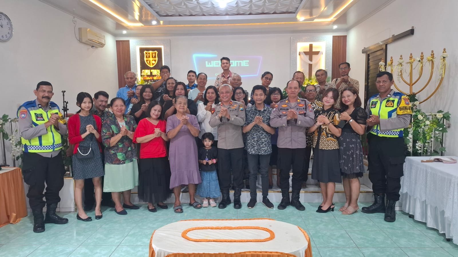 Kapolsek Warujayeng Gelar Minggu Kasih di Gereja GUPDI Getas, Ajak Jemaat Jaga Keamanan dan Kerukunan